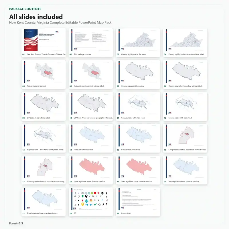 New Kent County, Virginia Editable Map Pack - Image 2