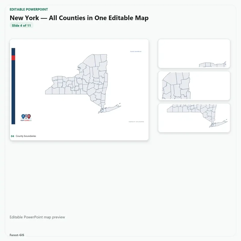 New York — All Counties in One Editable Map - Image 4