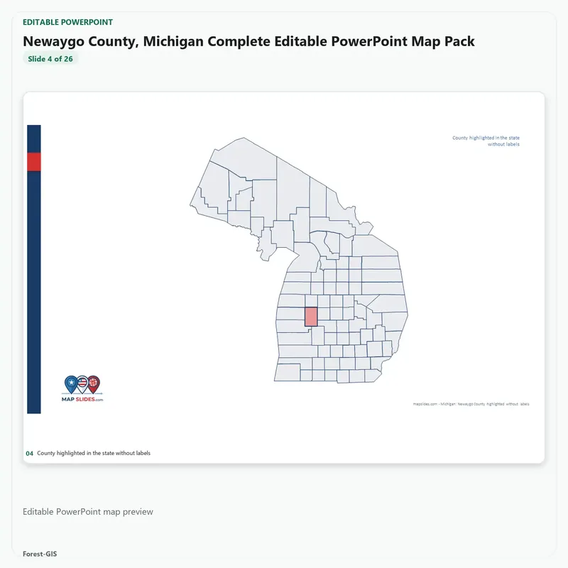 Newaygo County, Michigan Editable Map Pack - Image 4