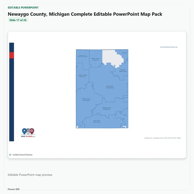 Newaygo County, Michigan Editable Map Pack - Image 5