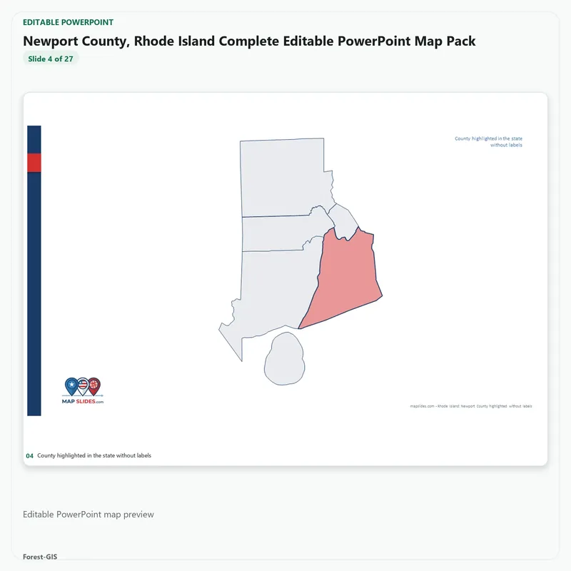 Newport County, Rhode Island Editable Map Pack - Image 4