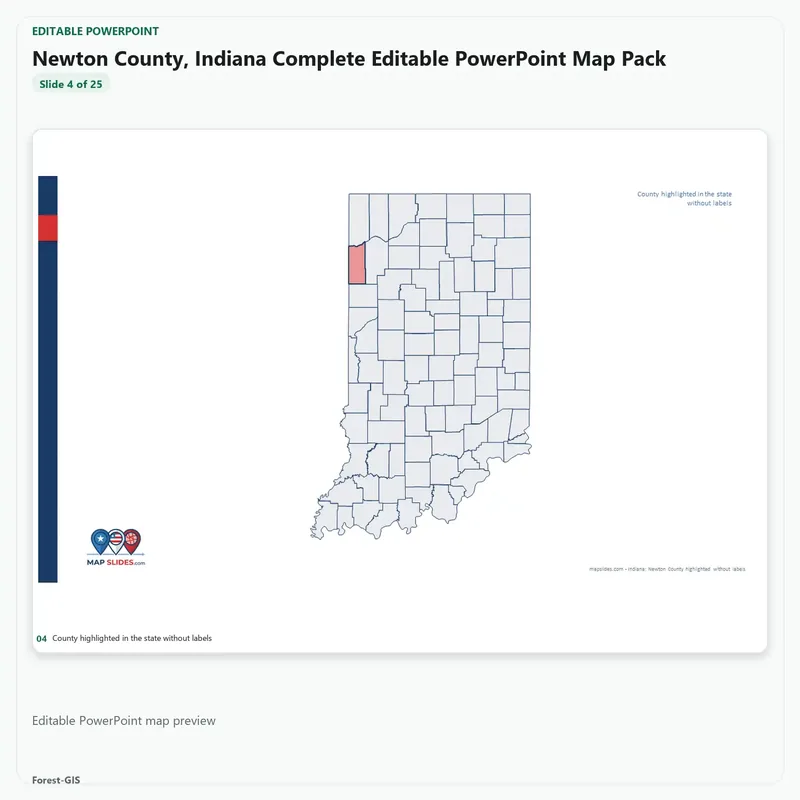 Newton County, Indiana Editable Map Pack - Image 4