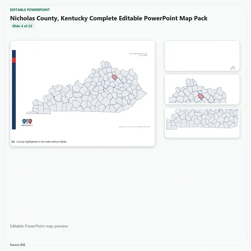 Nicholas County, Kentucky Editable Map Pack - Image 4