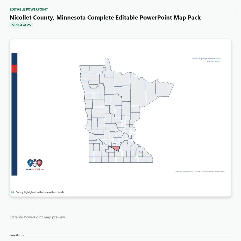 Nicollet County, Minnesota Editable Map Pack - Image 4