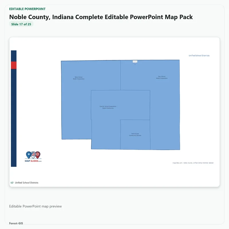 Noble County, Indiana Editable Map Pack - Image 5