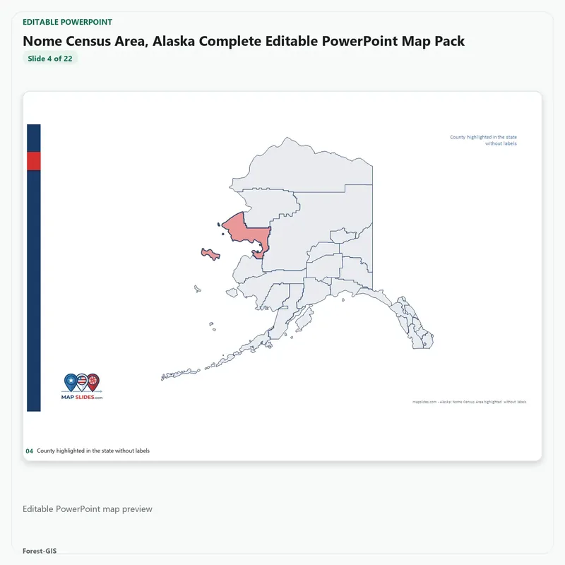Nome Census Area, Alaska Editable Map Pack - Image 4