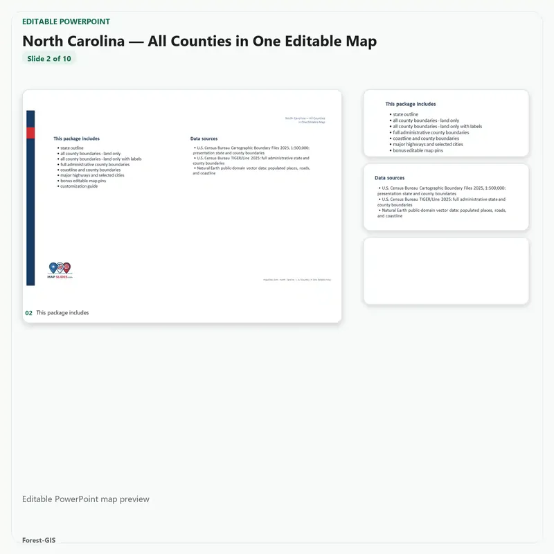 North Carolina — All Counties in One Editable Map - Image 3