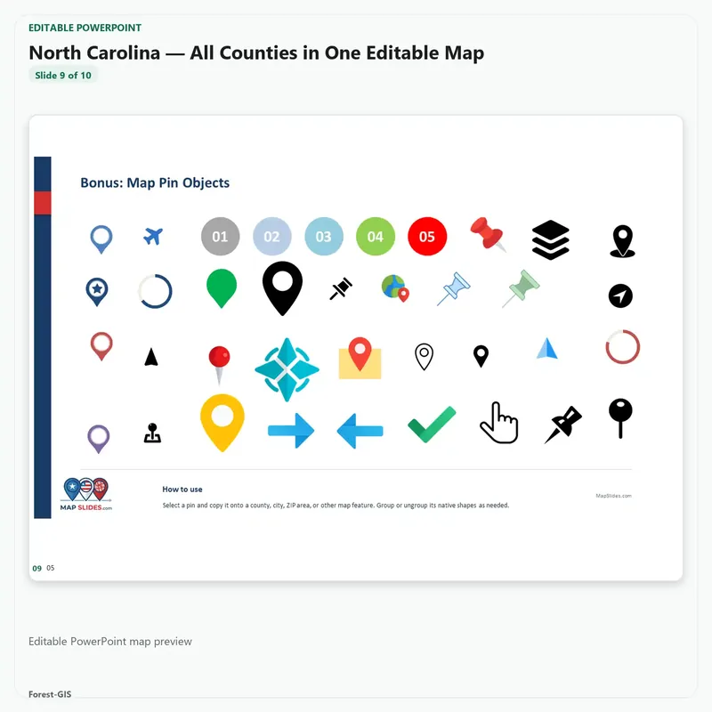 North Carolina — All Counties in One Editable Map - Image 5