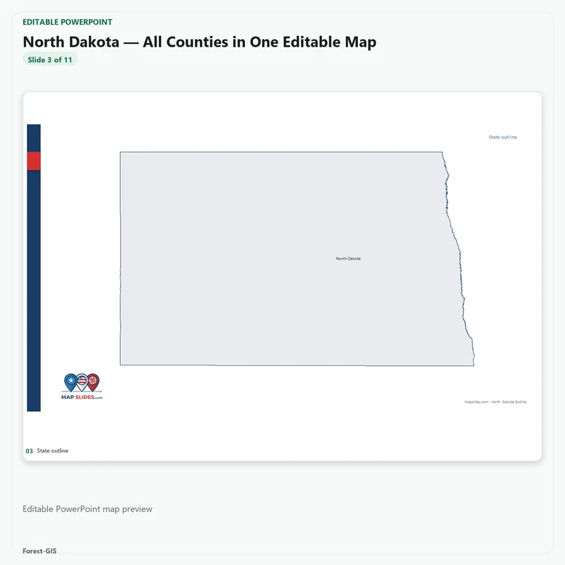 North Dakota — All Counties in One Editable Map - Image 2