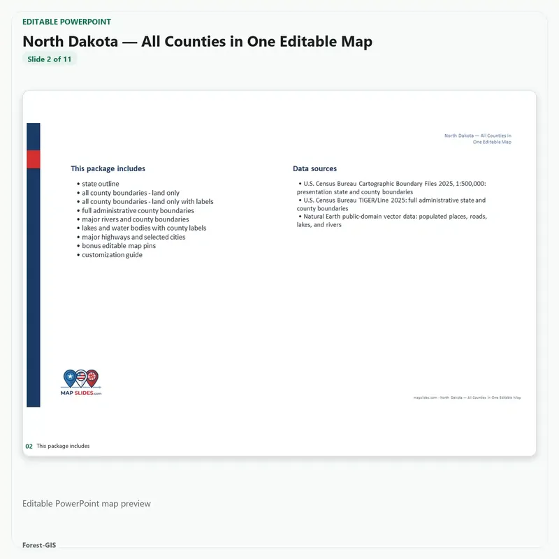 North Dakota — All Counties in One Editable Map - Image 4
