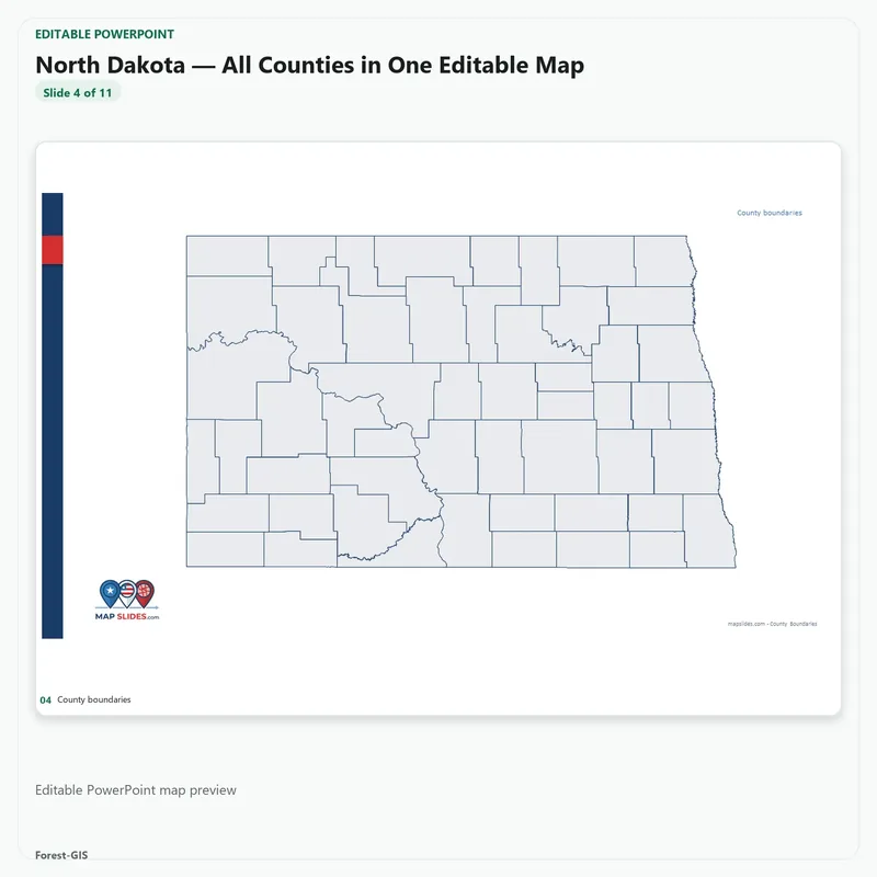 North Dakota — All Counties in One Editable Map - Image 5