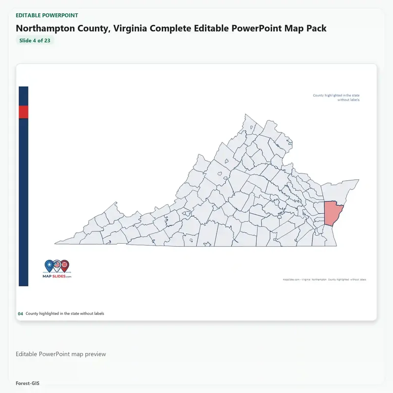 Northampton County, Virginia Editable Map Pack - Image 4