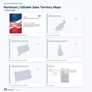 Northeast Editable Sales Territory Maps – PowerPoint