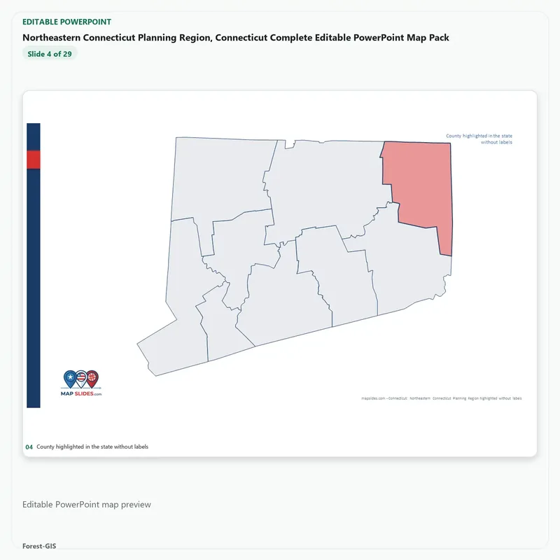 Northeastern Connecticut Planning Region, Connecticut Editable Map Pack - Image 4