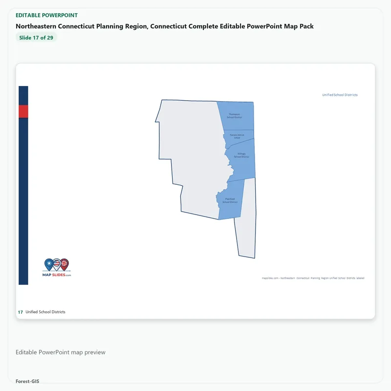 Northeastern Connecticut Planning Region, Connecticut Editable Map Pack - Image 5