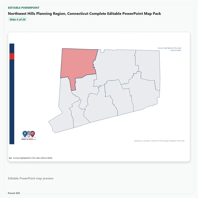 Northwest Hills Planning Region, Connecticut Editable Map Pack - Image 4