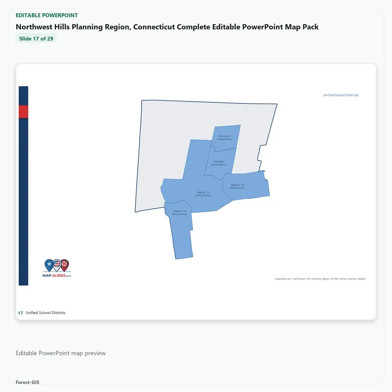 Northwest Hills Planning Region, Connecticut Editable Map Pack - Image 5