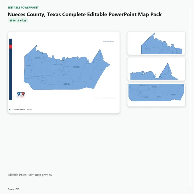 Nueces County, Texas Editable Map Pack - Image 5