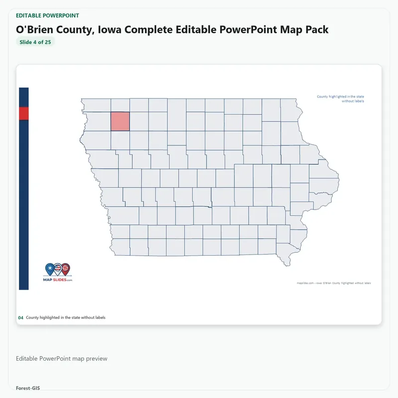 O'Brien County, Iowa Editable Map Pack - Image 4