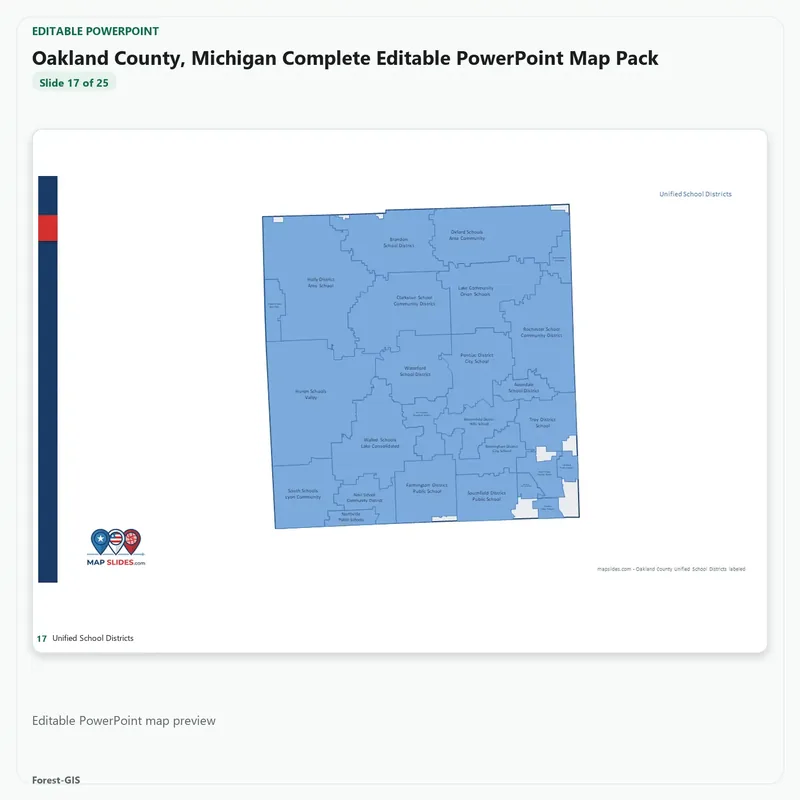 Oakland County, Michigan Editable Map Pack - Image 5