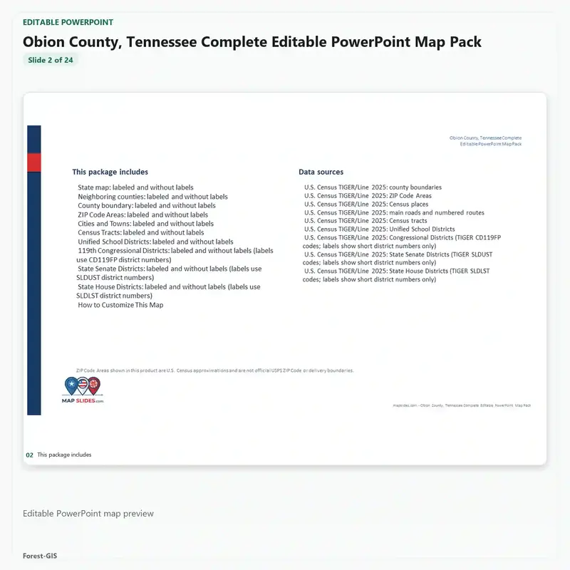 Obion County, Tennessee Editable Map Pack - Image 3