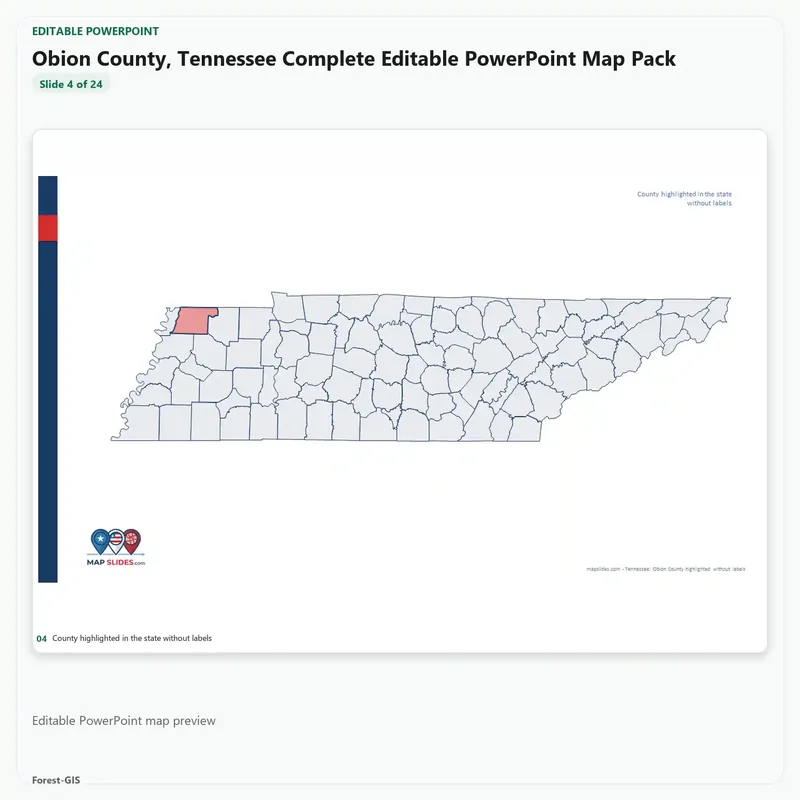 Obion County, Tennessee Editable Map Pack - Image 4