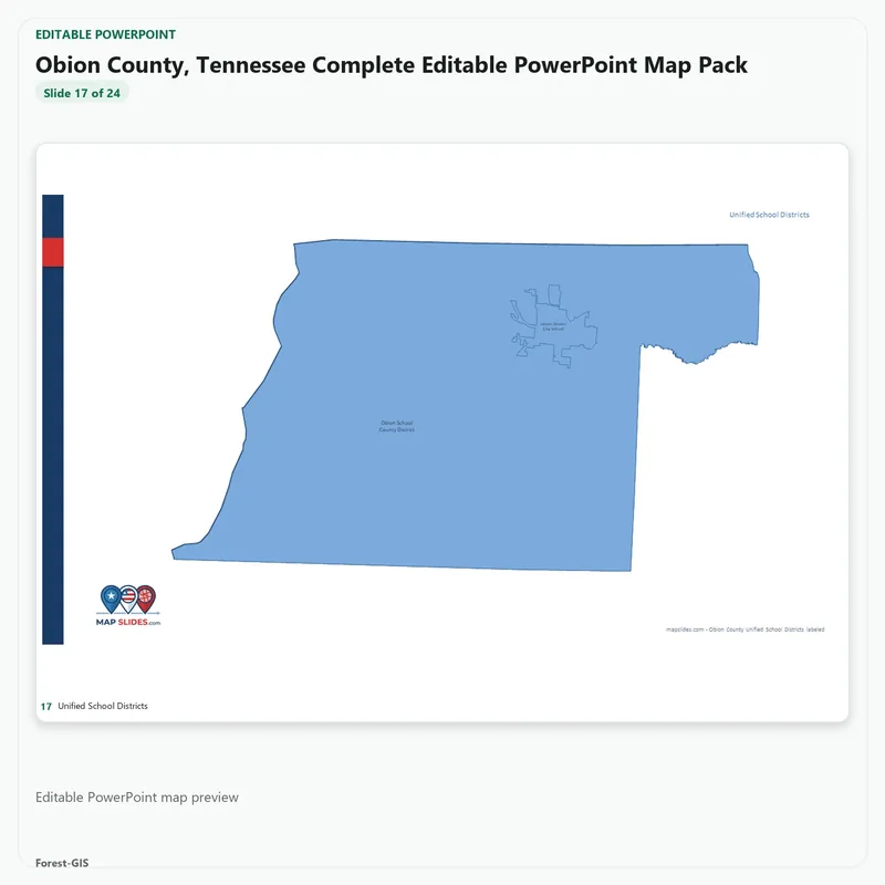Obion County, Tennessee Editable Map Pack - Image 5