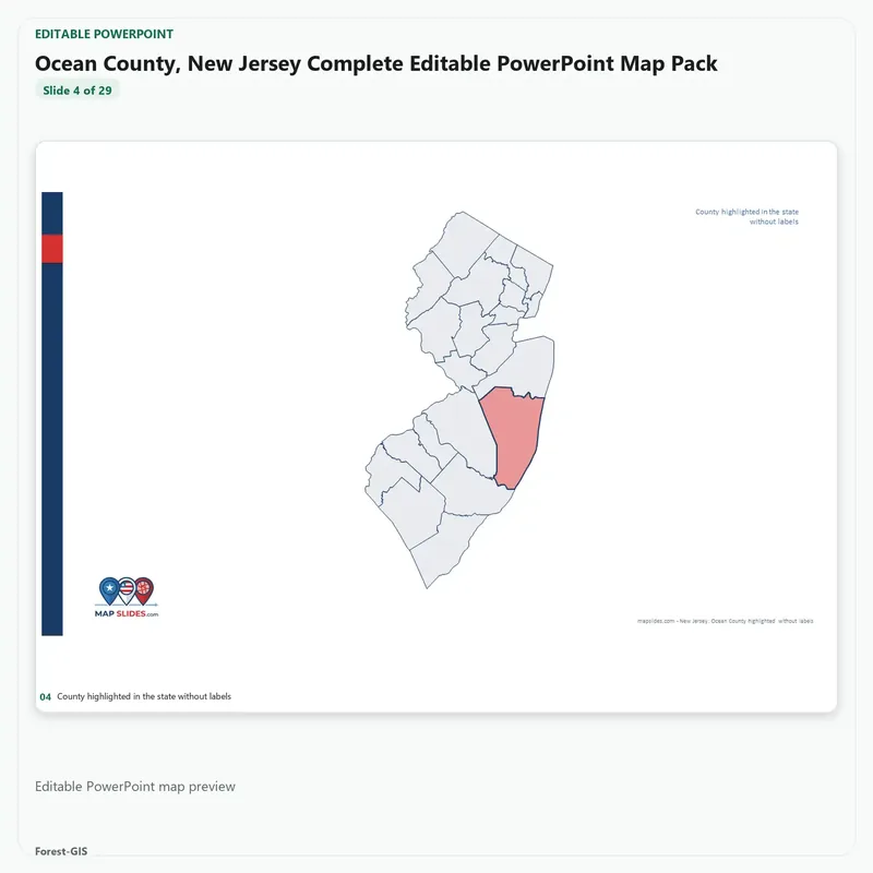 Ocean County, New Jersey Editable Map Pack - Image 4