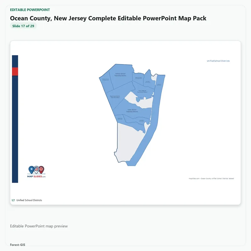 Ocean County, New Jersey Editable Map Pack - Image 5