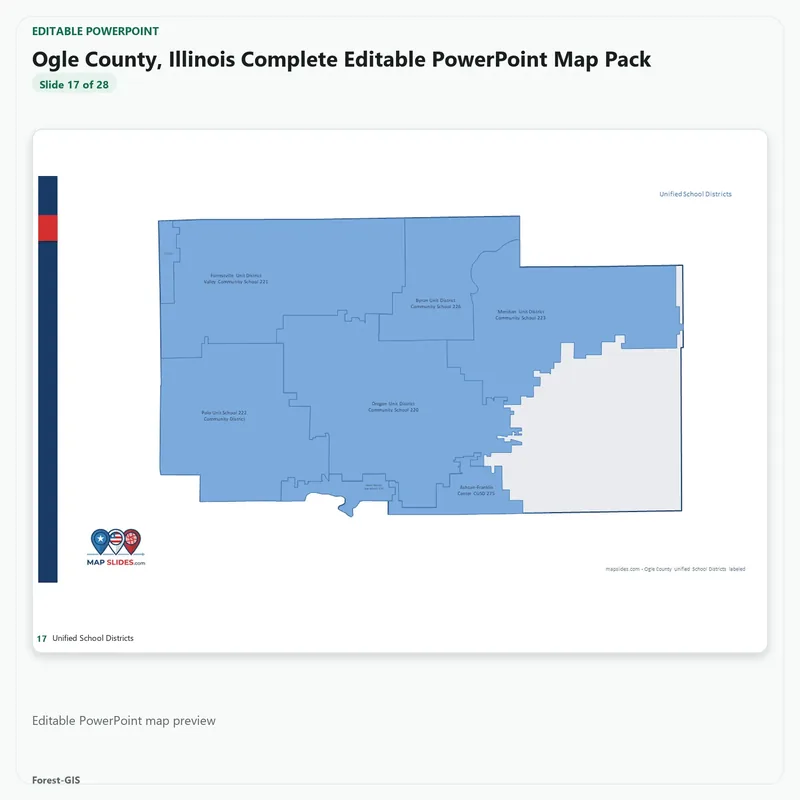 Ogle County, Illinois Editable Map Pack - Image 5