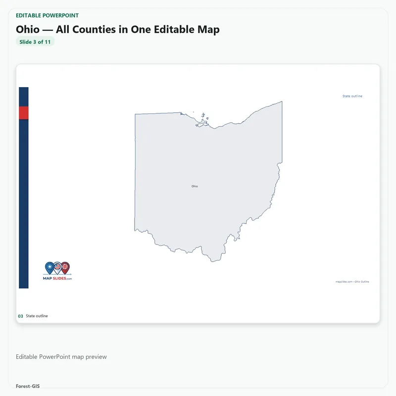 Ohio — All Counties in One Editable Map - Image 2