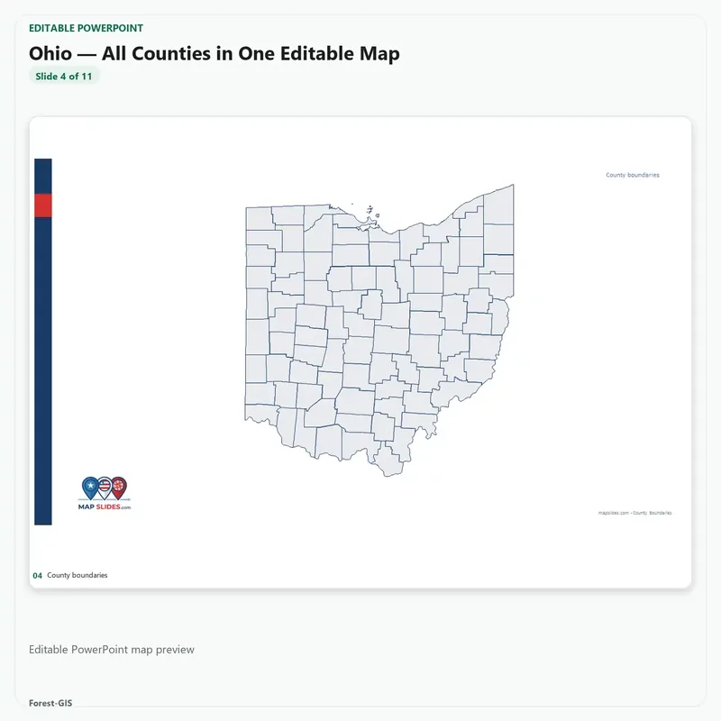Ohio — All Counties in One Editable Map - Image 5