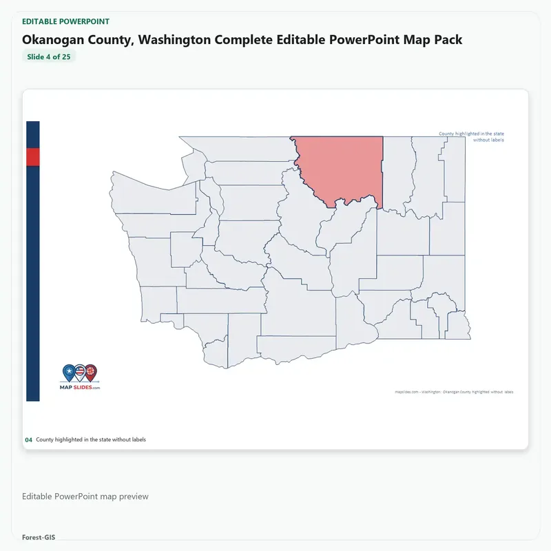 Okanogan County, Washington Editable Map Pack - Image 4