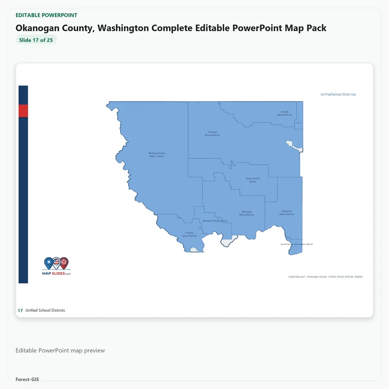 Okanogan County, Washington Editable Map Pack - Image 5