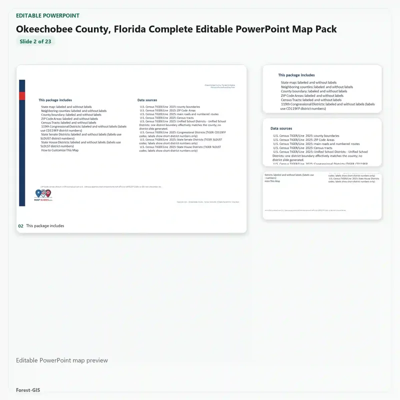 Okeechobee County, Florida Editable Map Pack - Image 3