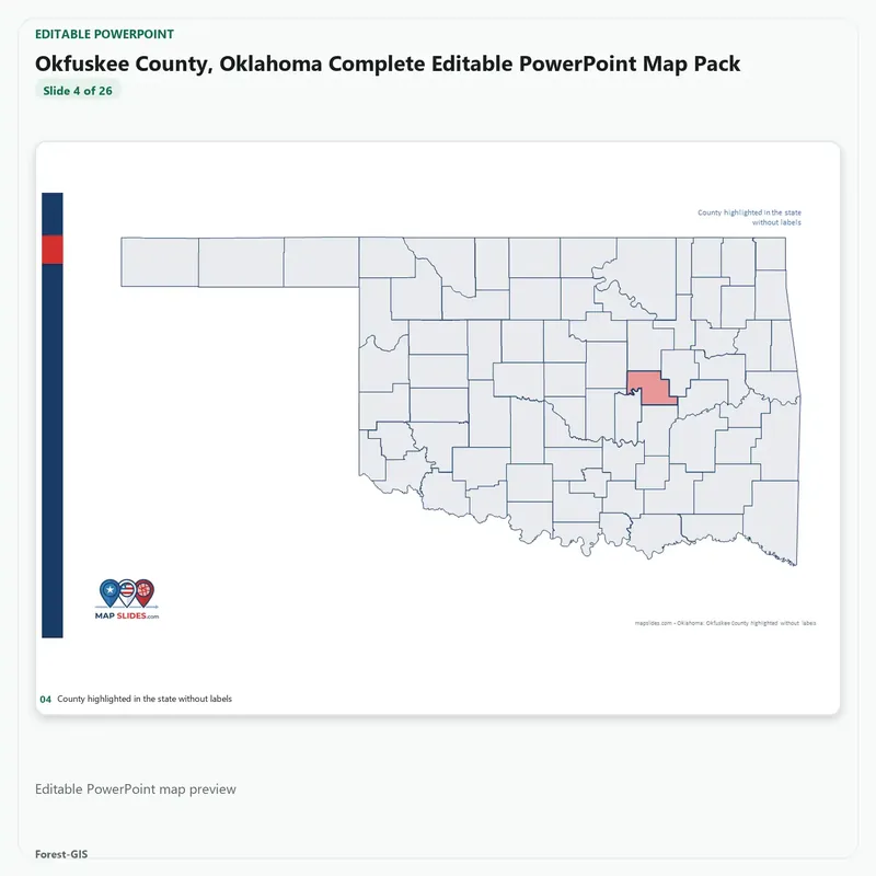 Okfuskee County, Oklahoma Editable Map Pack - Image 4