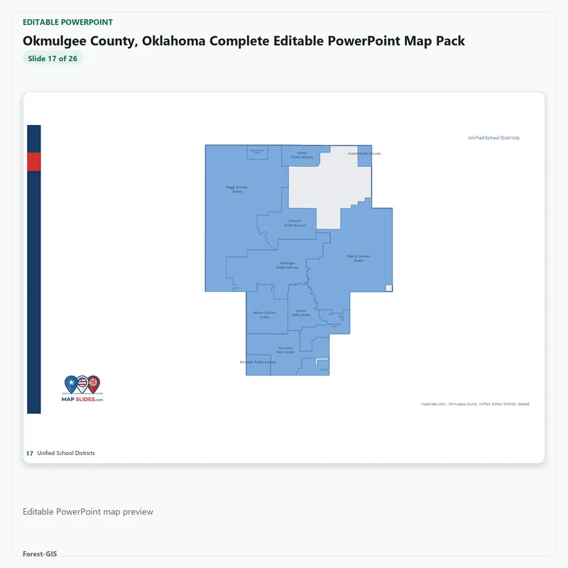 Okmulgee County, Oklahoma Editable Map Pack - Image 5