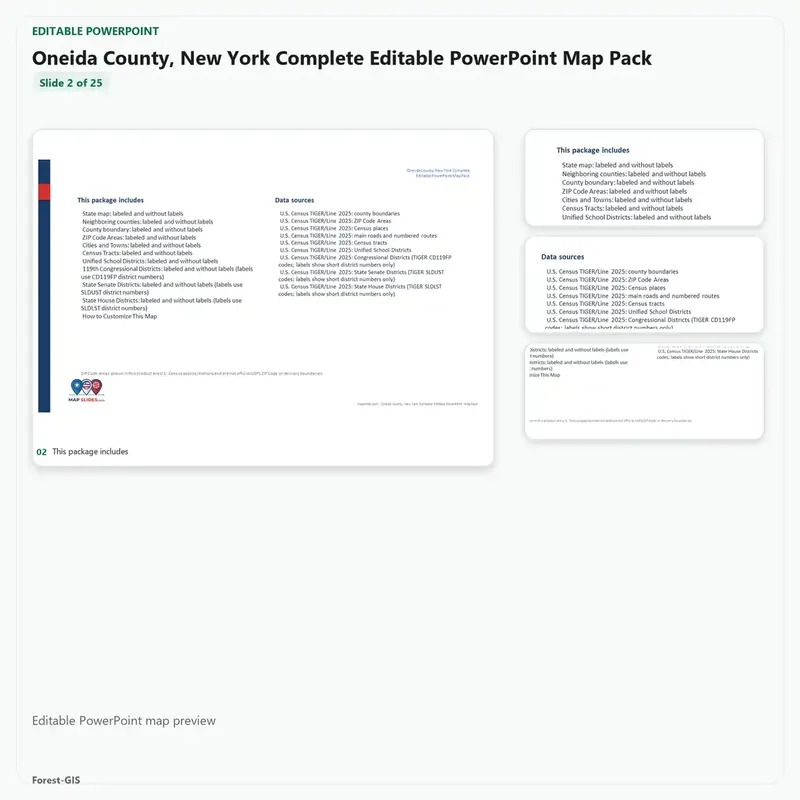 Oneida County, New York Editable Map Pack - Image 3