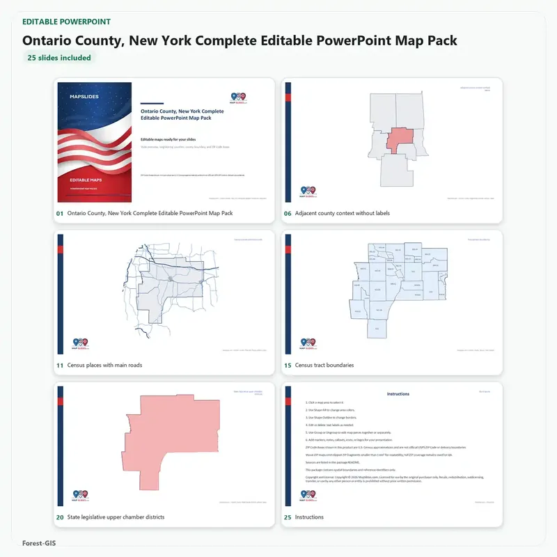 Ontario County, New York Editable Map Pack