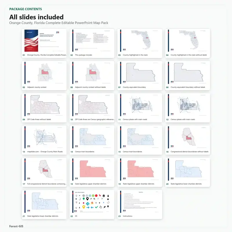 Orange County, Florida Editable Map Pack - Image 2