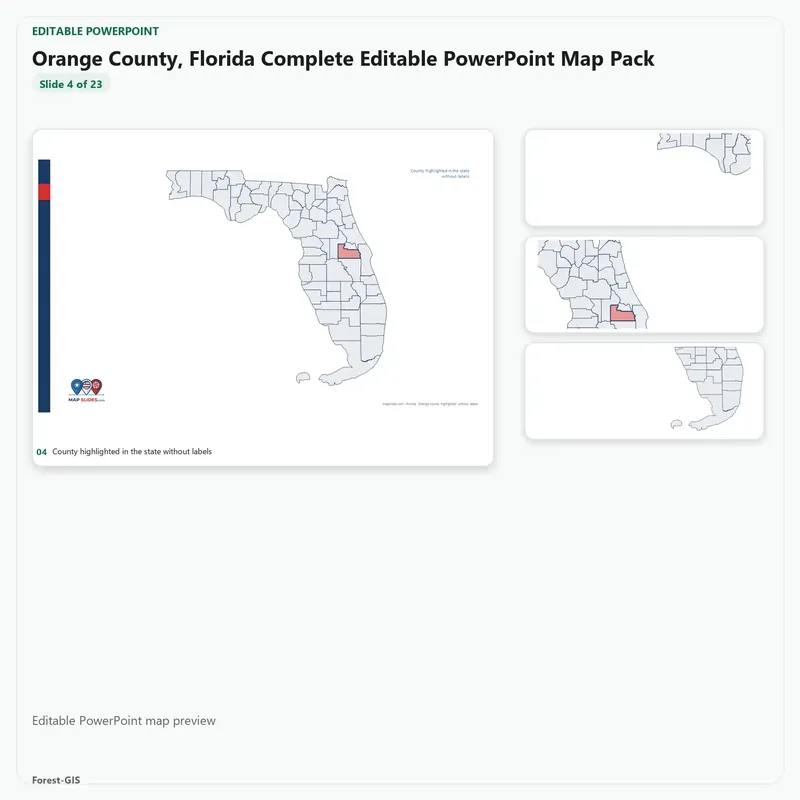 Orange County, Florida Editable Map Pack - Image 4