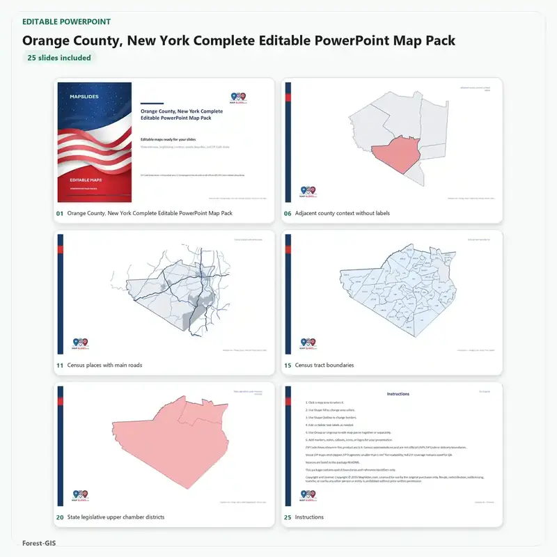 Orange County, New York Editable Map Pack
