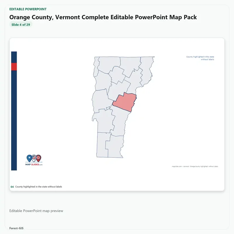 Orange County, Vermont Editable Map Pack - Image 4