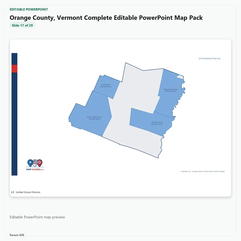 Orange County, Vermont Editable Map Pack - Image 5