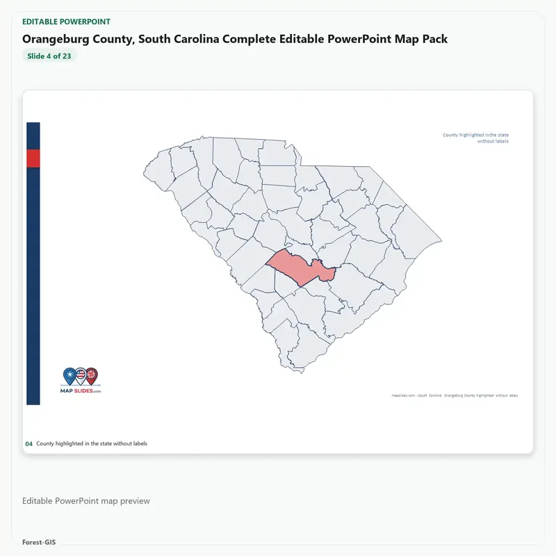 Orangeburg County, South Carolina Editable Map Pack - Image 4