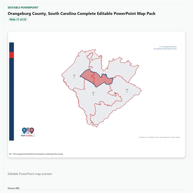 Orangeburg County, South Carolina Editable Map Pack - Image 5