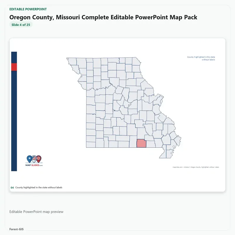 Oregon County, Missouri Editable Map Pack - Image 4