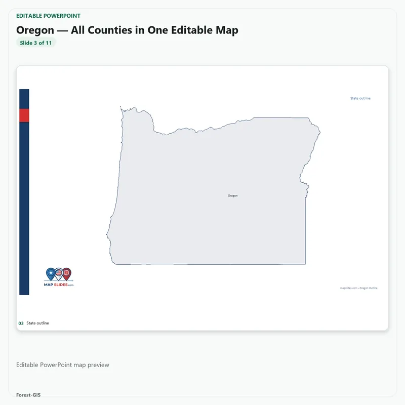 Oregon — All Counties in One Editable Map - Image 2