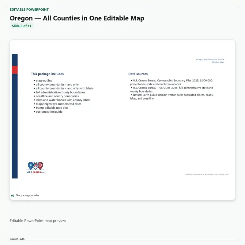 Oregon — All Counties in One Editable Map - Image 4