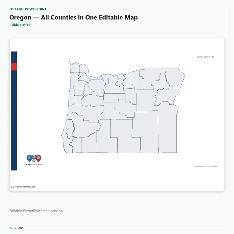 Oregon — All Counties in One Editable Map - Image 5